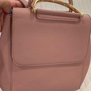 Pink vegan leather bag